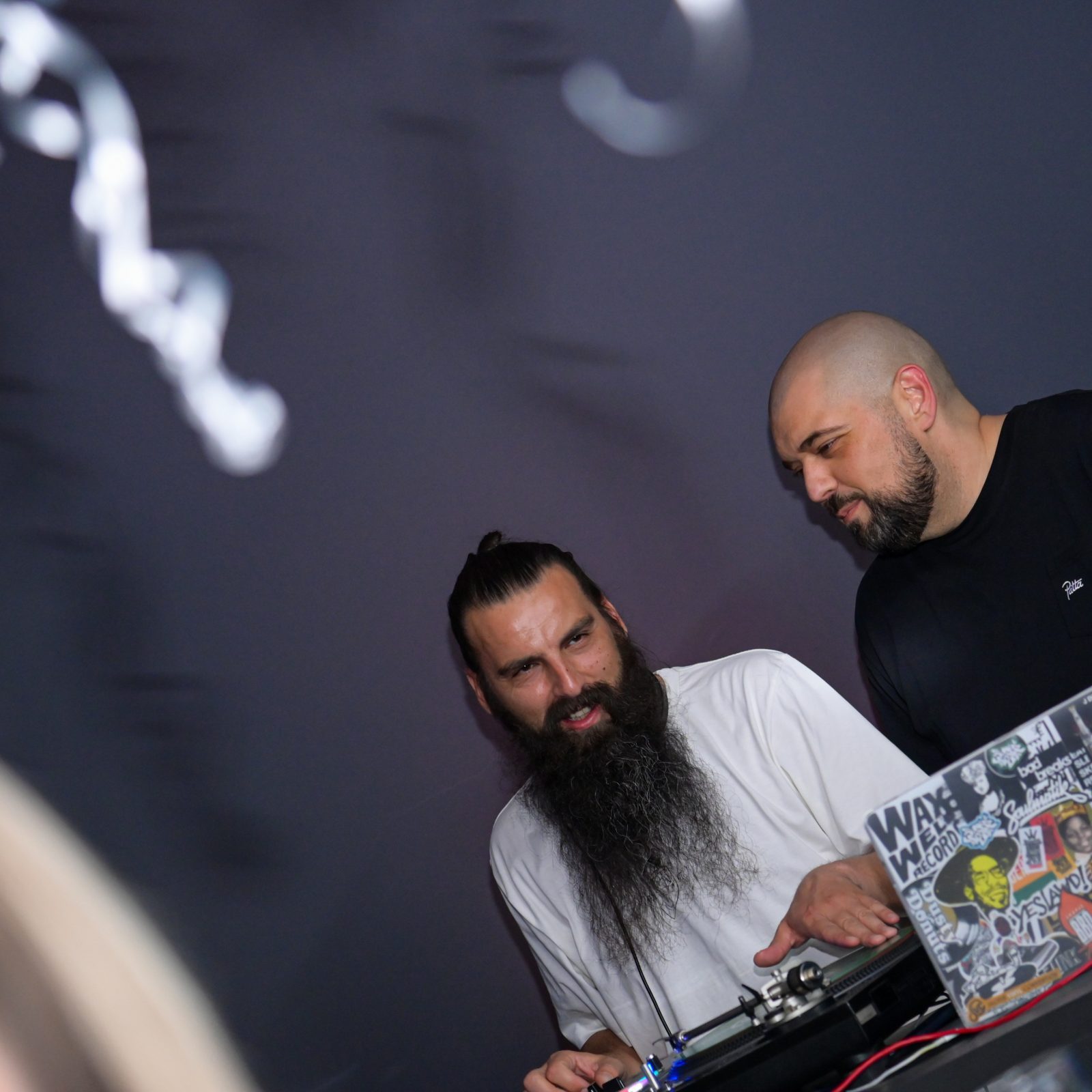 DJs at the Polar Cape offices.